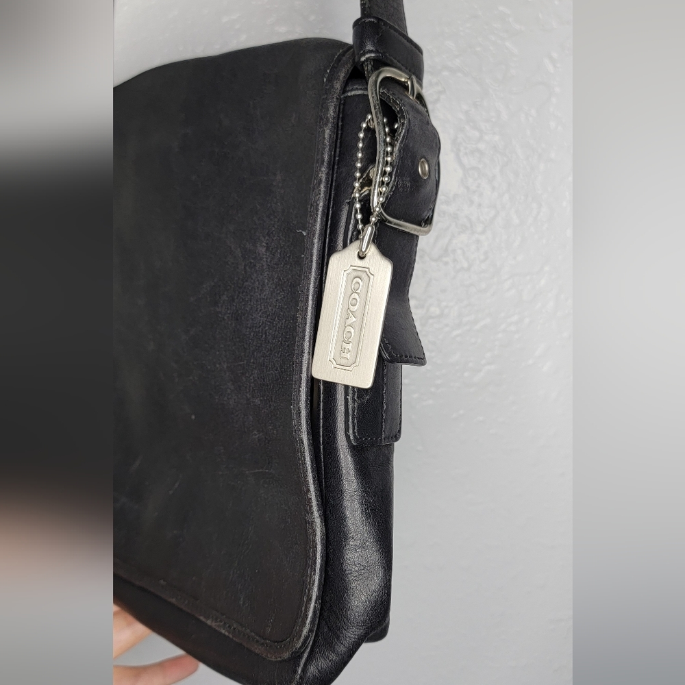 COACH Black Leather Satchel Purse - Picture 9 of 15